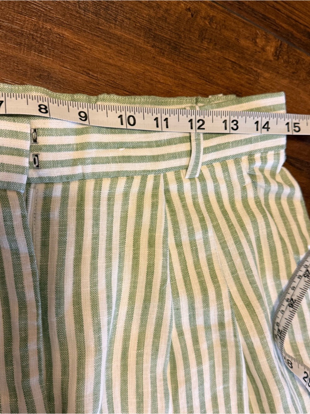 Abercrombie & Fitch Sage-Striped Linen Blend Wide-Leg Pants Size 6/28 - Picture 12 of 16